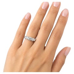 CLEARANCE, 3.60 Carat Natural Diamond White Gold Half band Ring 14K