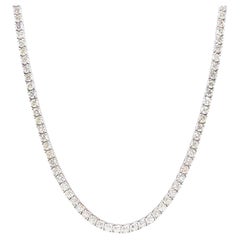 CLEARANCE BLOWOUT, 18.20 ct Natural Diamond Tennis Necklace 14K White 18''