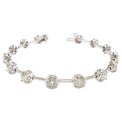 PREZZO ALL'INGROSSO, Bracciale con barra di diamanti naturali da 9,70 carati in oro bianco 14 carati