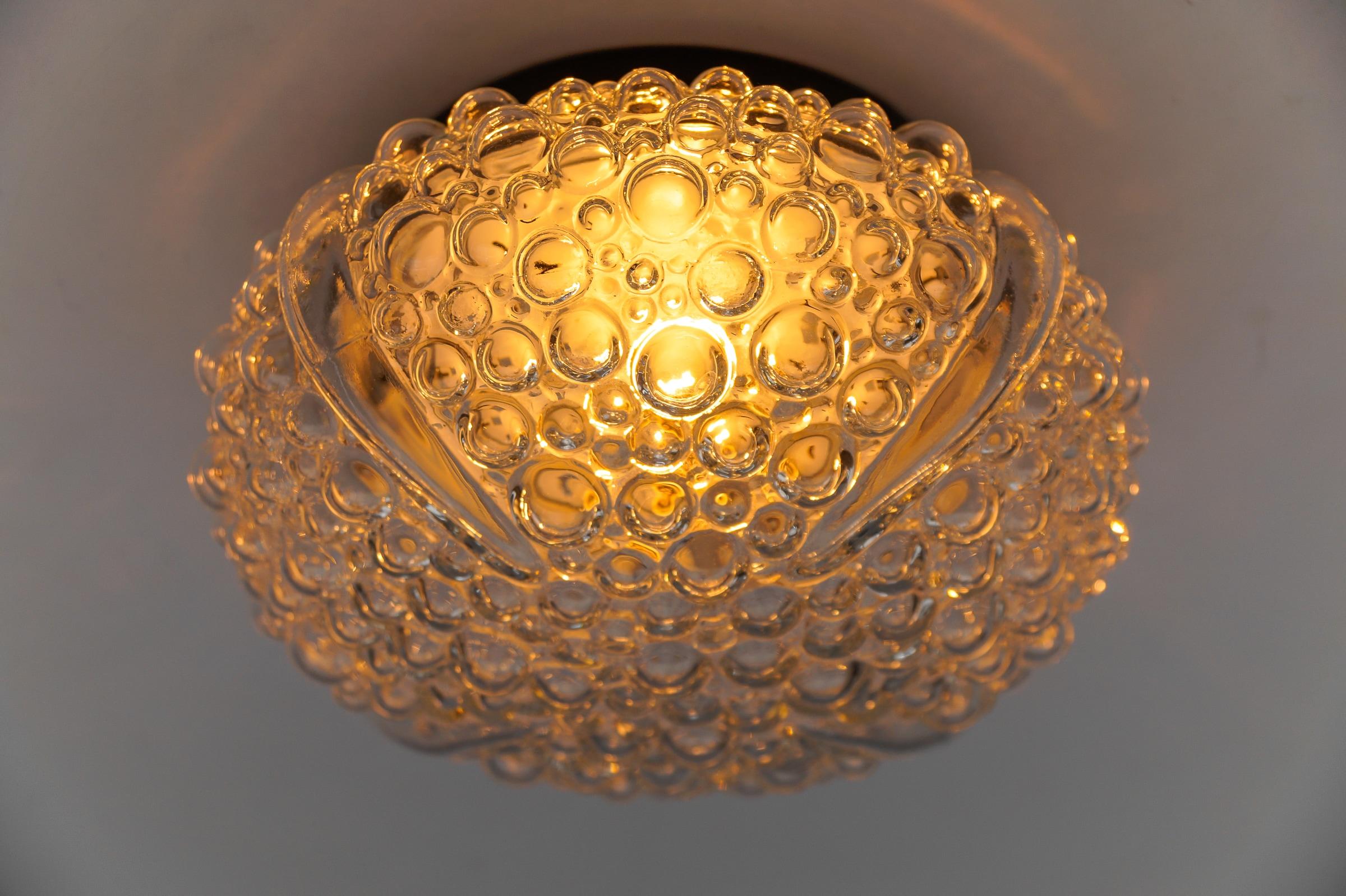 ClearPetite Bubble Glass Wall Lamp or Flush Mount Light, 1960s Germany For Sale 4
