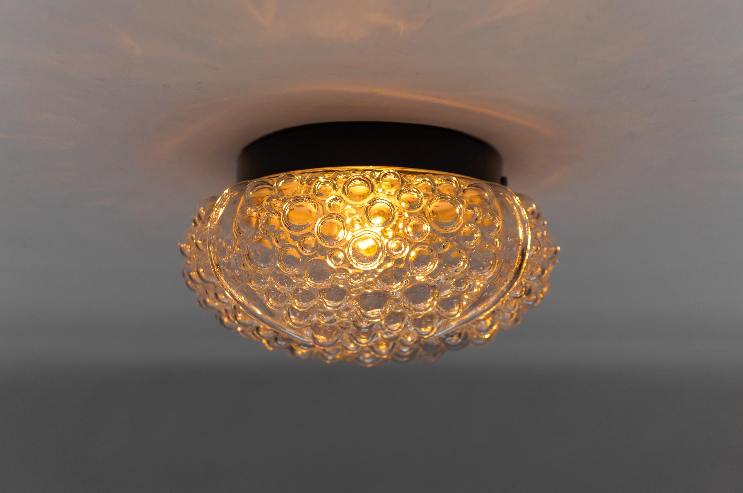 Metal ClearPetite Bubble Glass Wall Lamp or Flush Mount Light, 1960s Germany For Sale