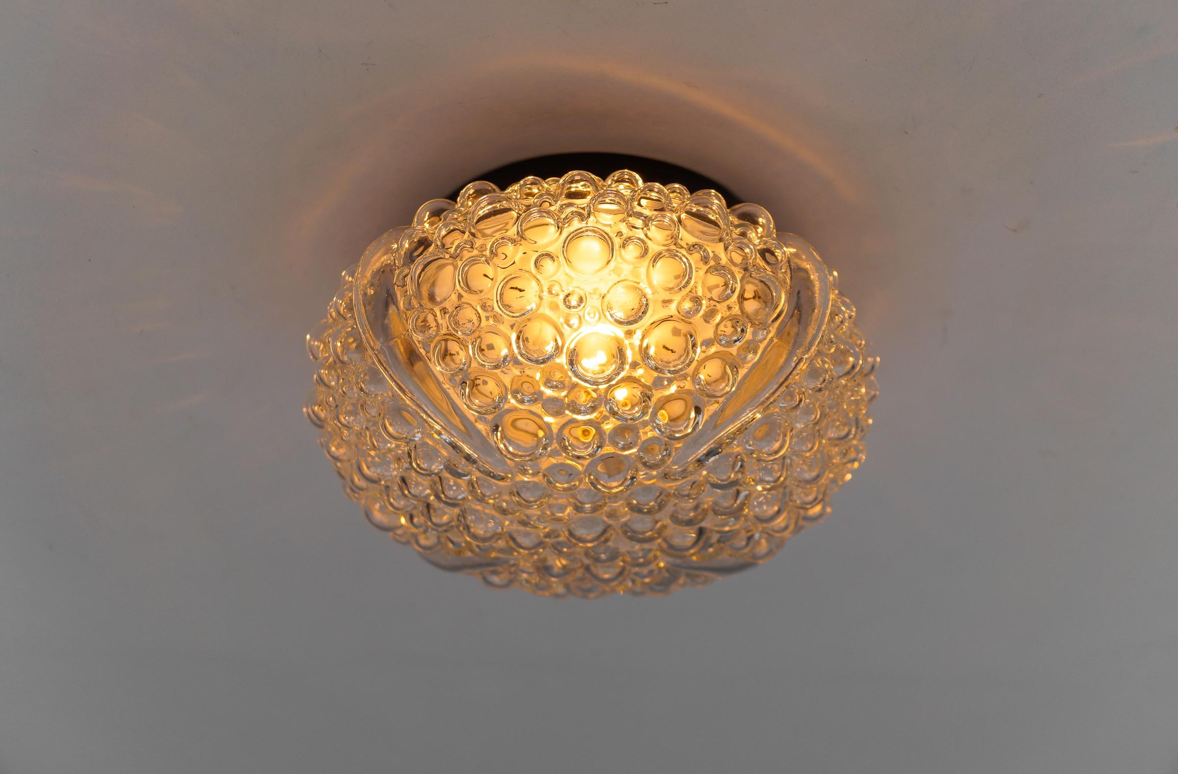 ClearPetite Bubble Glass Wall Lamp or Flush Mount Light, 1960s Germany For Sale 3