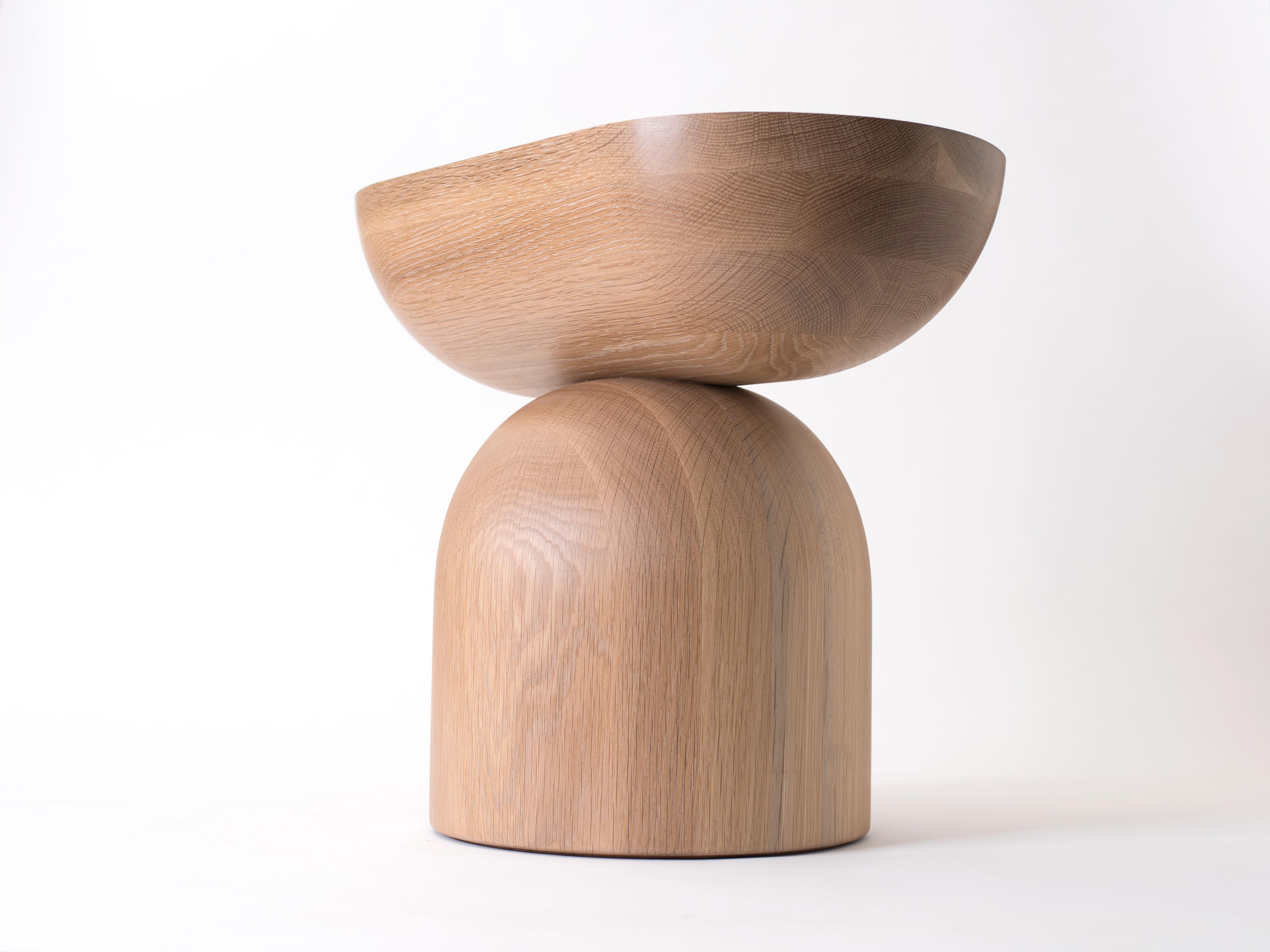 sculptural wood side table