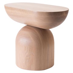 Cleave Side Table, Contemporary Sculptural Solid Wood End Table