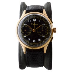 Clebar 18Kt Rose Gold Art Deco Chronograph circa 1940er Jahre mit Original-Zifferblatt