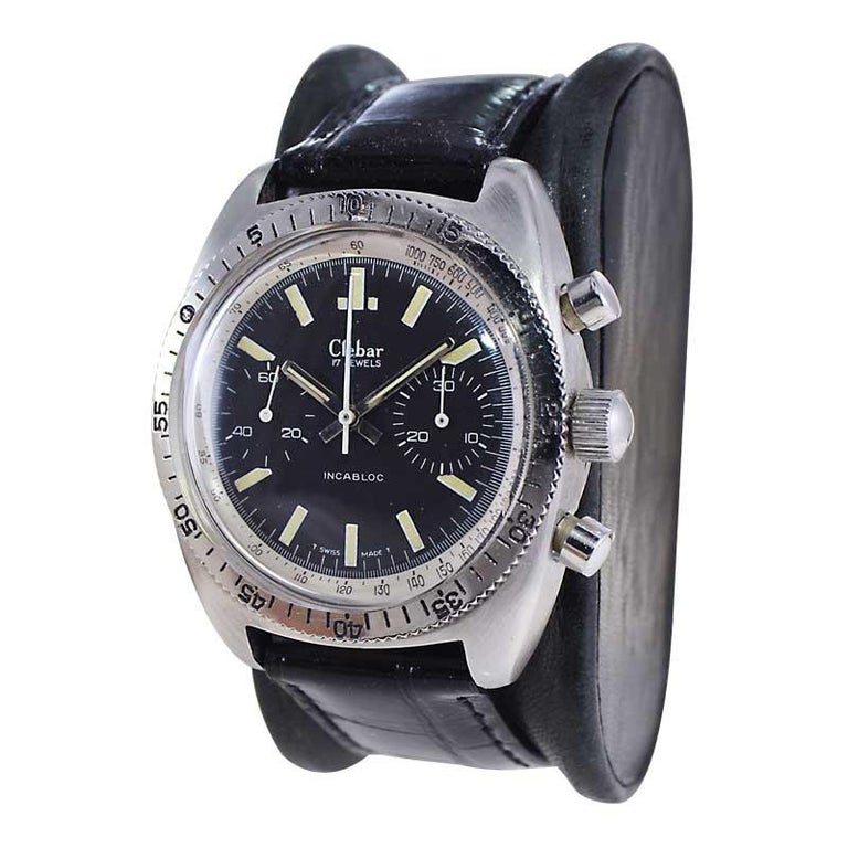 Heuer Clebar Chronograph Pre-Owned Clebar Exotic Surfboard' Dial