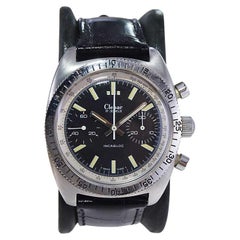 Used Clebar Stainless Steel Two Register Chronograph with Original Dial from 1960's