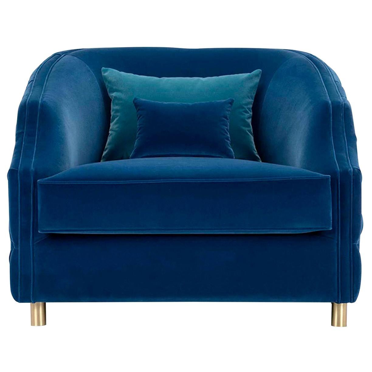 Cleio Large Blue Armchair For Sale at 1stDibs