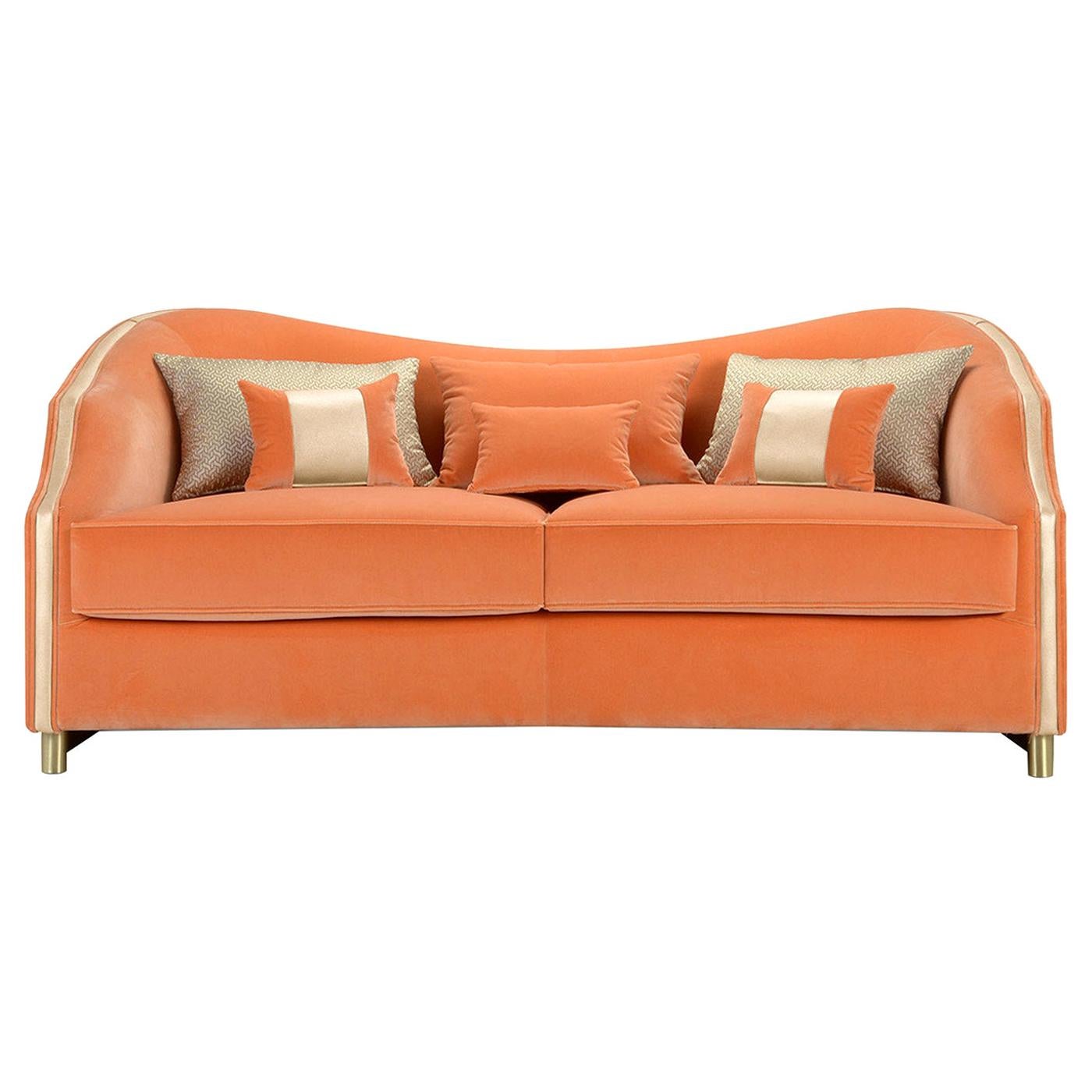 Cleio Orange 2-Seater Sofa