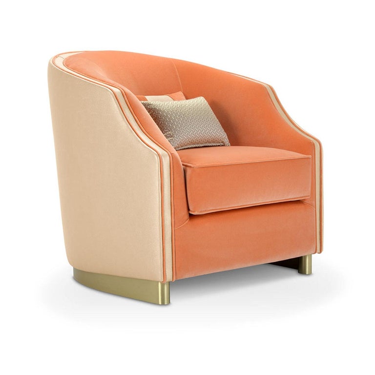 Cleio Small Orange Armchair For Sale at 1stDibs