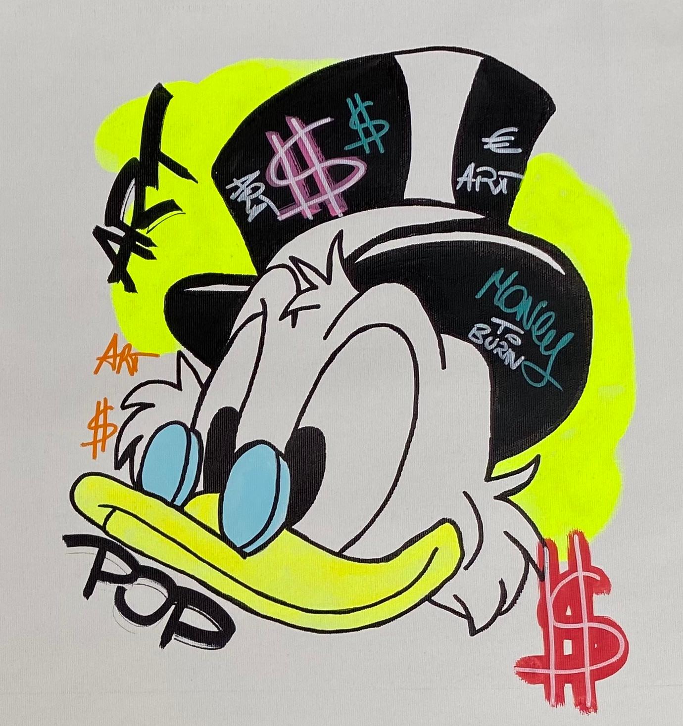 Clem$

Indiana 4 fab Dagobert
Acryl auf Leinwand 
80 x 80 cm 
Signiert recto/verso und datiert 07/24
2900 Euro 