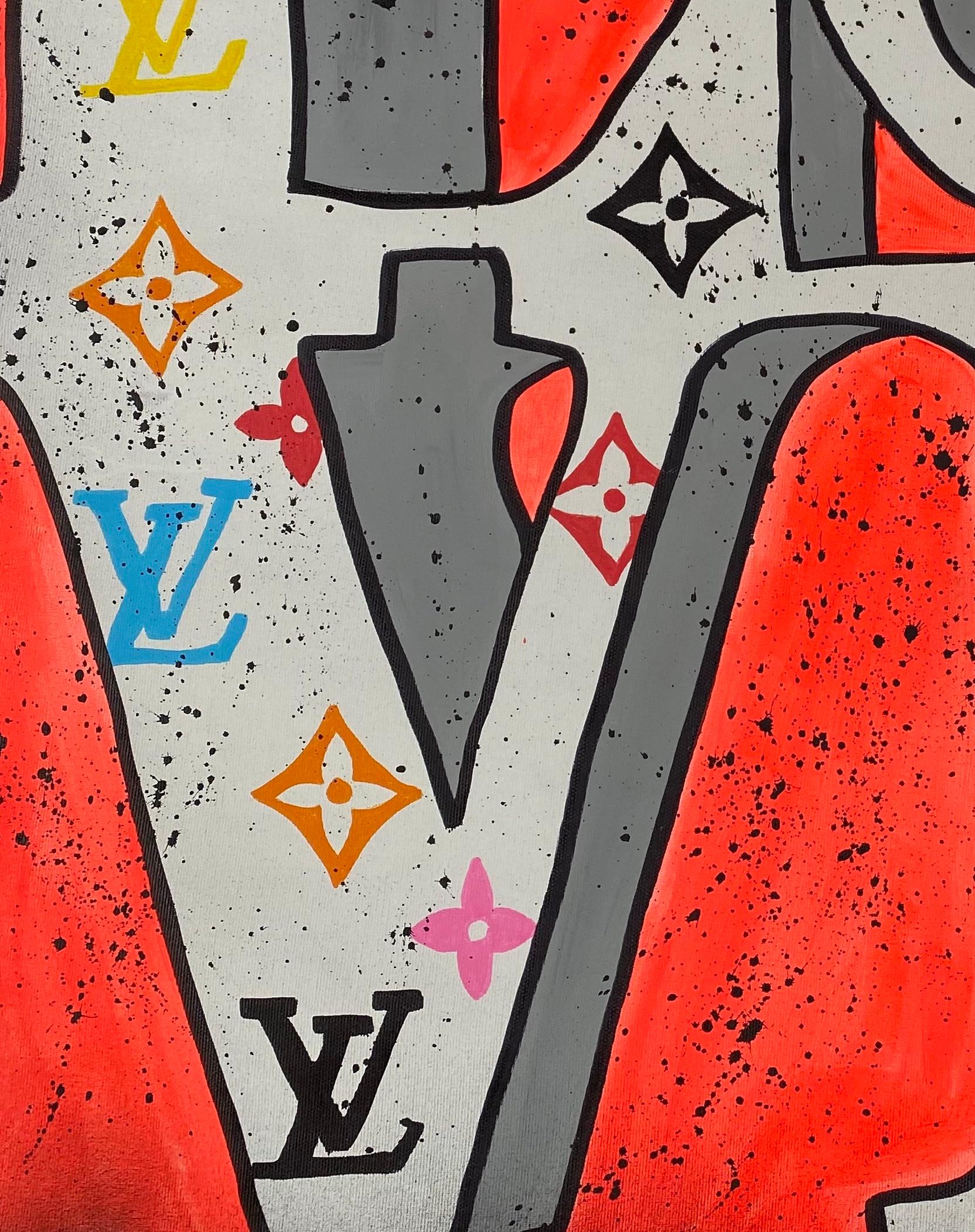 Clem$  Indiana LoVe LV, Acryl auf Leinwand, Indiana im Angebot 1