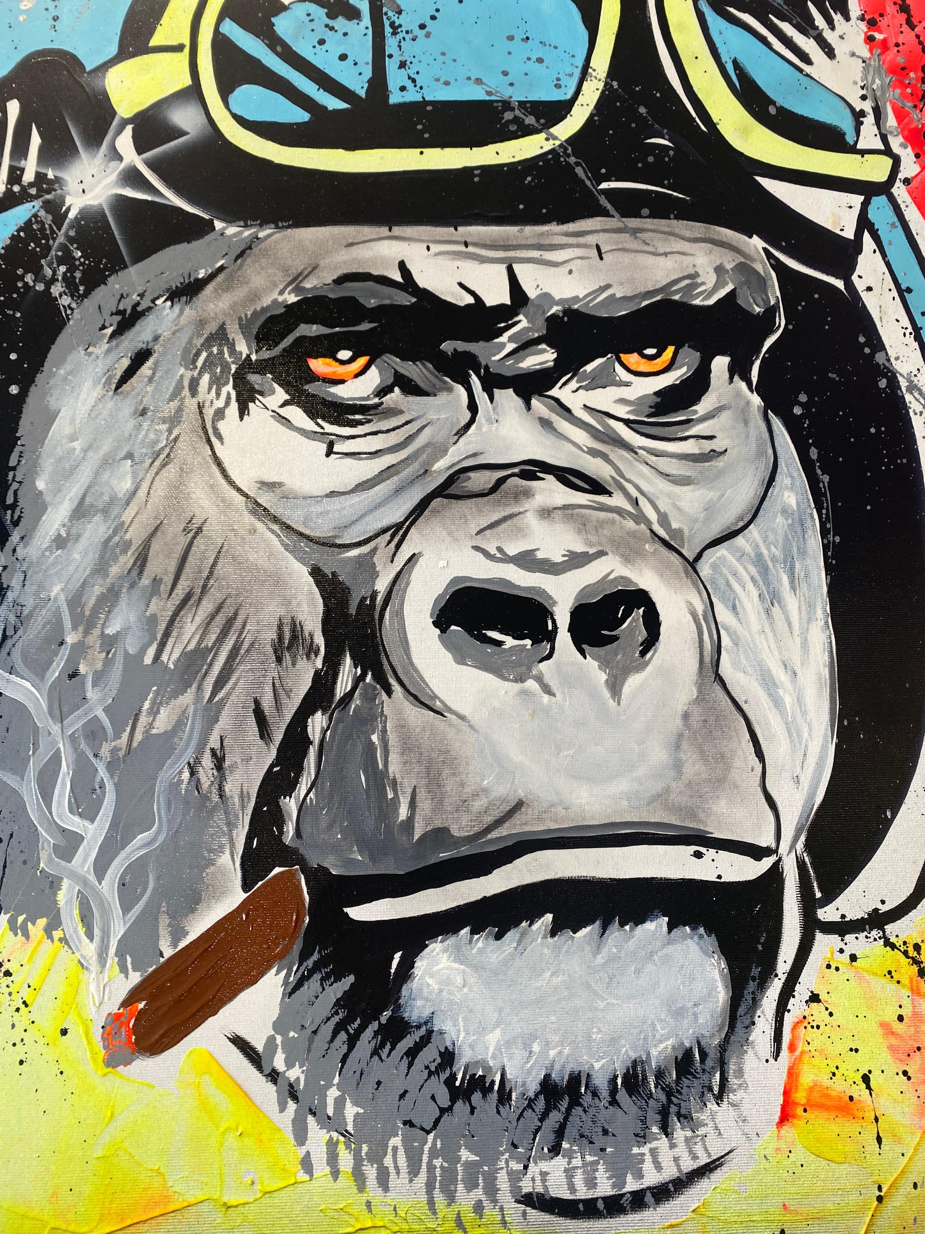 Pintura Clem$ - Gorila - Técnica mixta sobre lienzo en venta 1