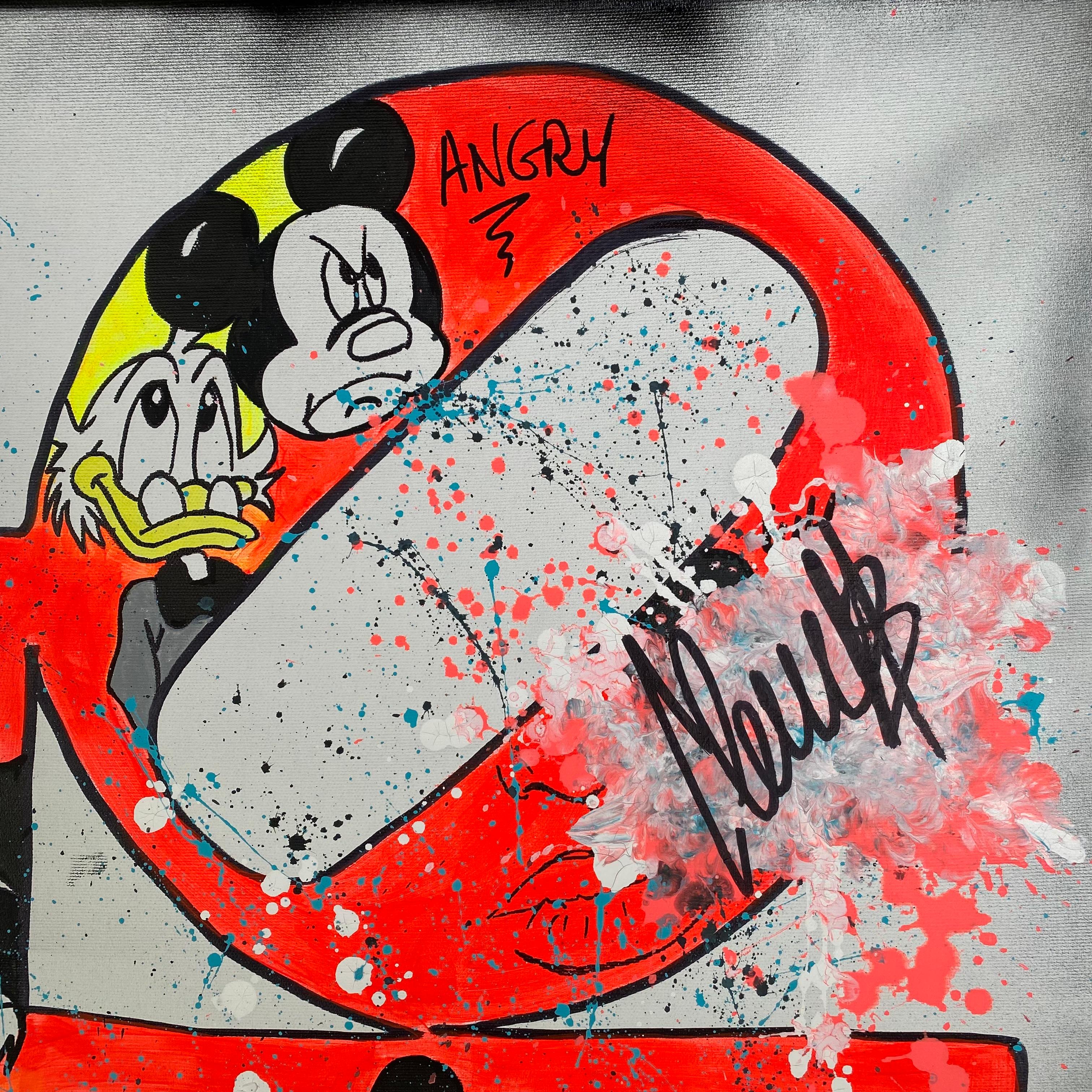 Contemporary Clem$ Picsou . Indiana angry love  Acrylic on canvas For Sale
