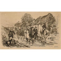 W. B. Hole ARSA (1846-1917) - Acquaforte firmata del 1882, La fine della ribellione