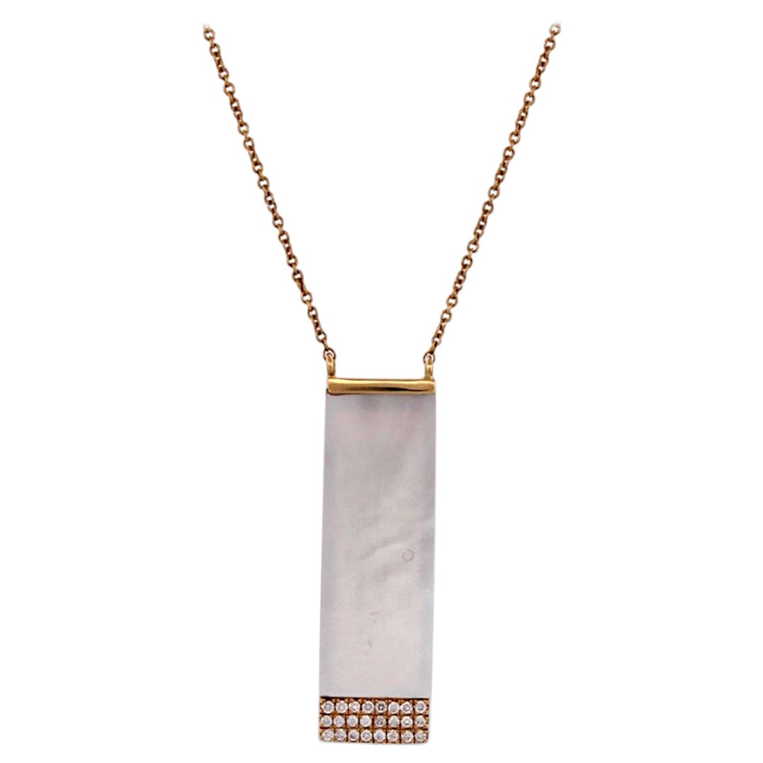 Nachsicht  18k Gelbgold Halskette - 2,62 ct Perlmutt & .09 ctw Natural