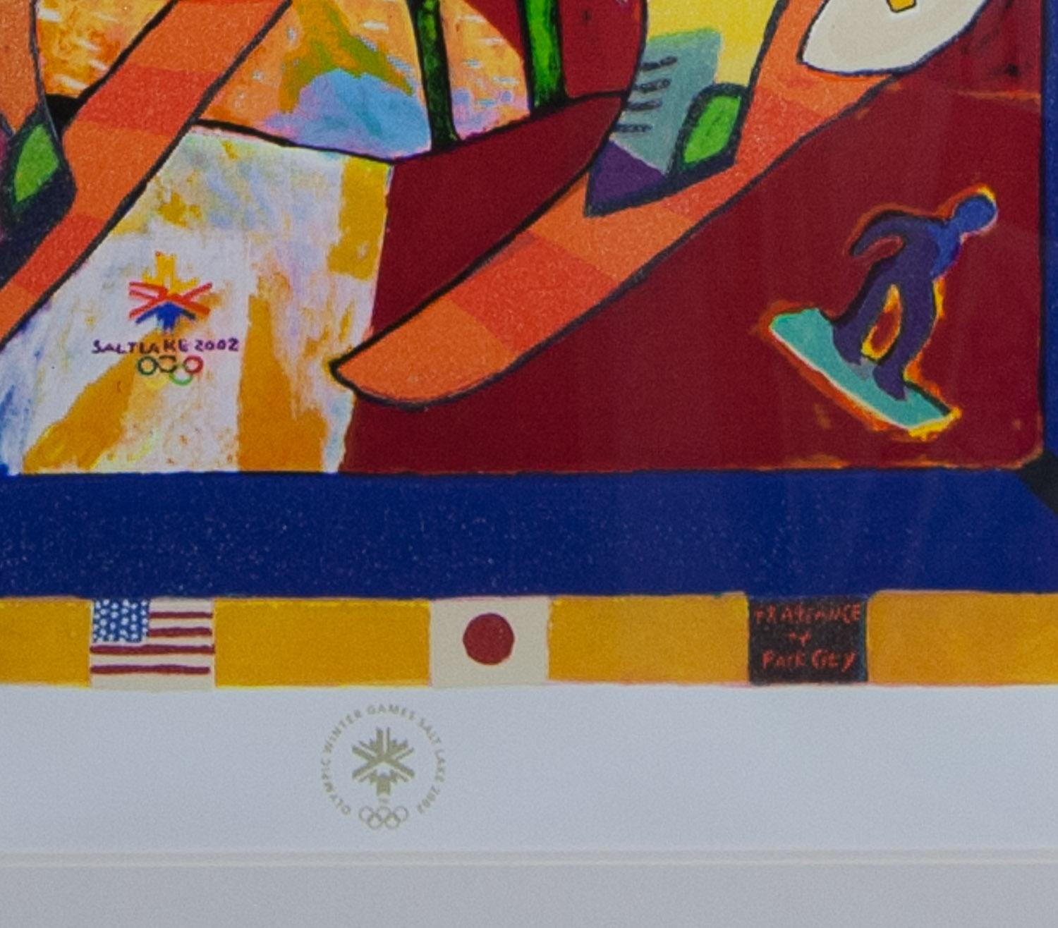     The Fragrance of Park City by the Dutch Pop artist Clemens Briels  is an original limited edition no. 195/200 3D serigraph with embossing and bears the official seal of the Olympic committee. It was the official painting for the Park City Utah