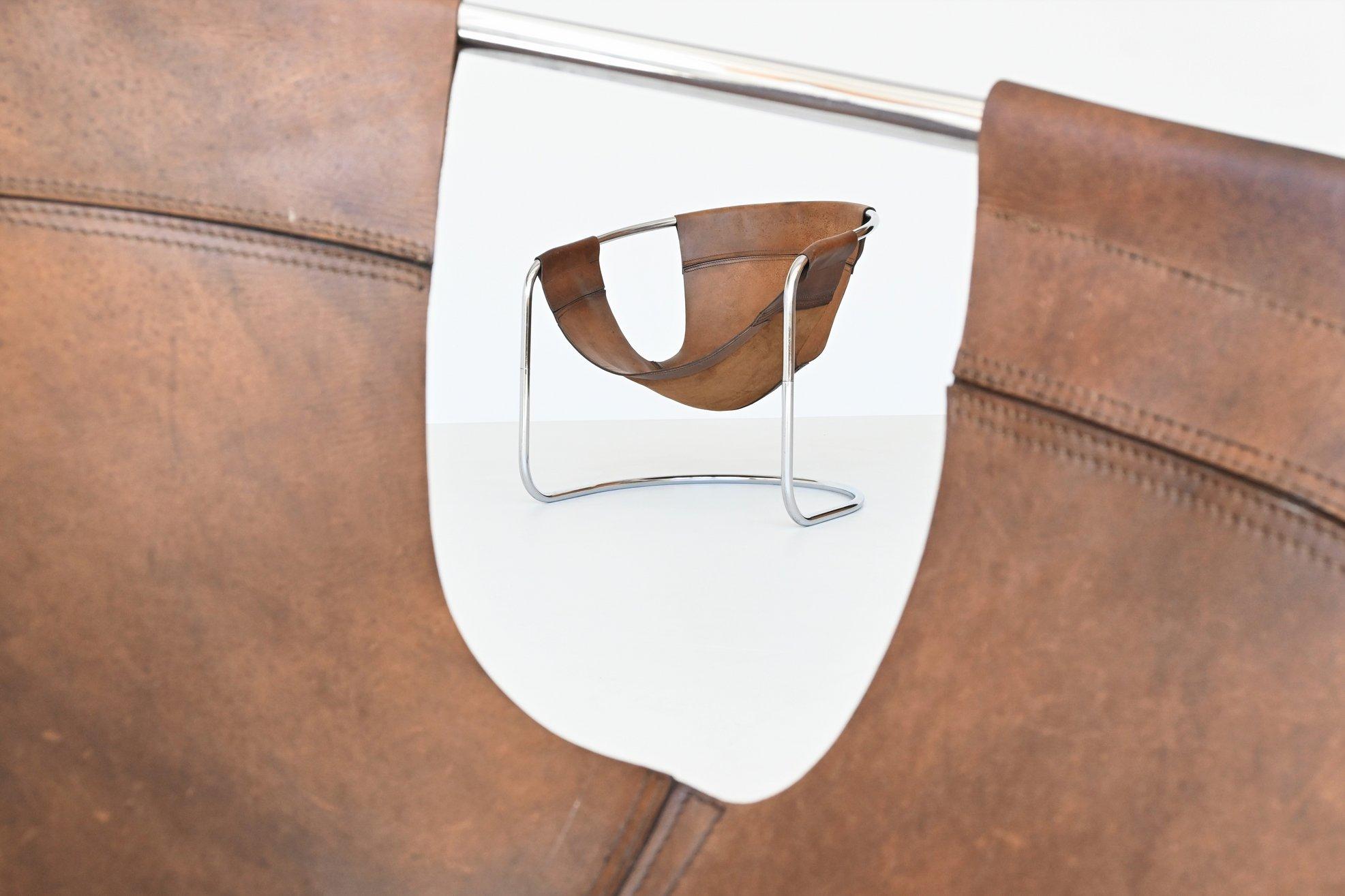 Clemens Claessen Lounge Chairs Brown Leather Ba-As the Netherlands, 1965 3