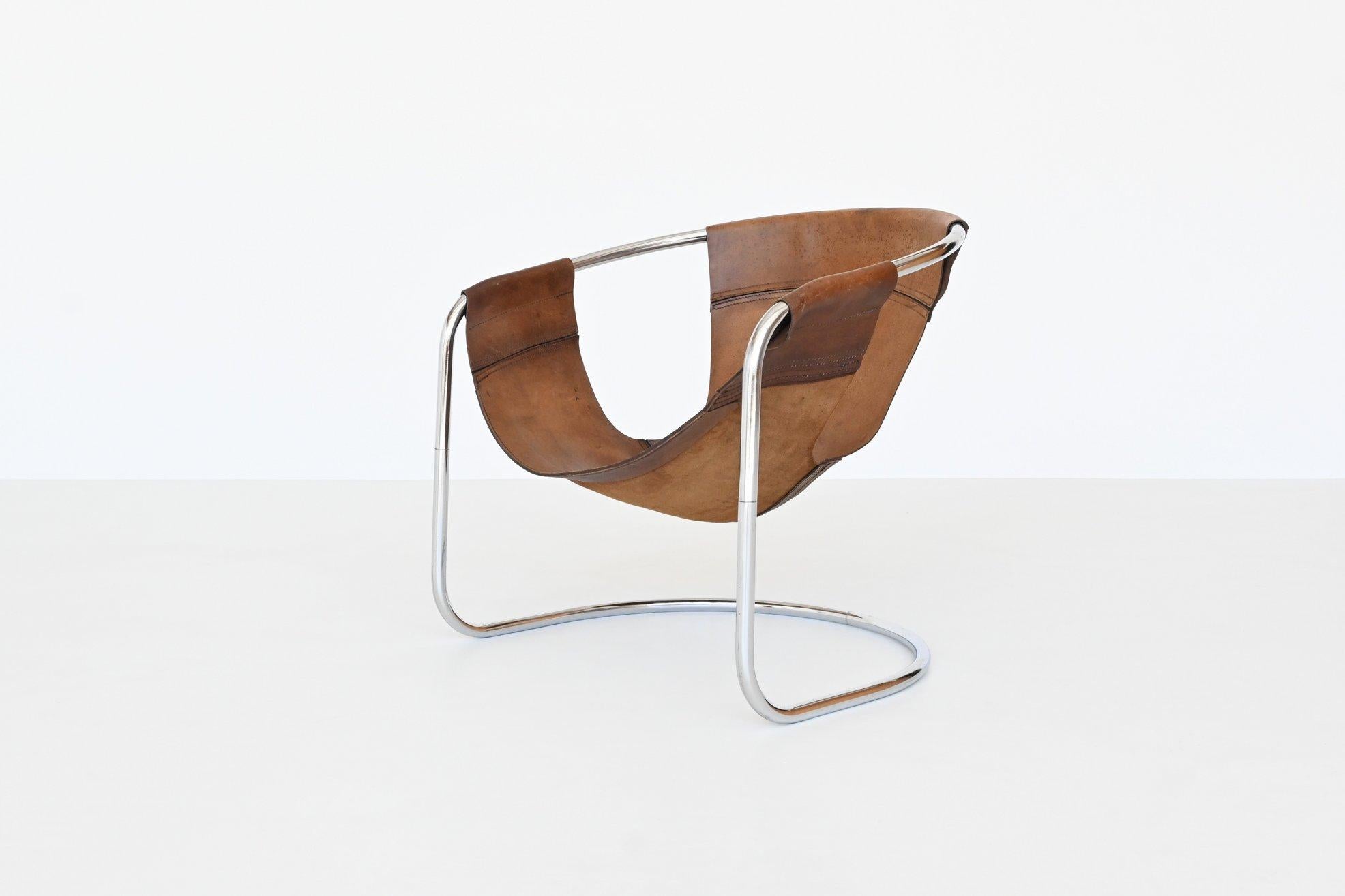 Clemens Claessen Lounge Chairs Brown Leather Ba-As the Netherlands, 1965 4