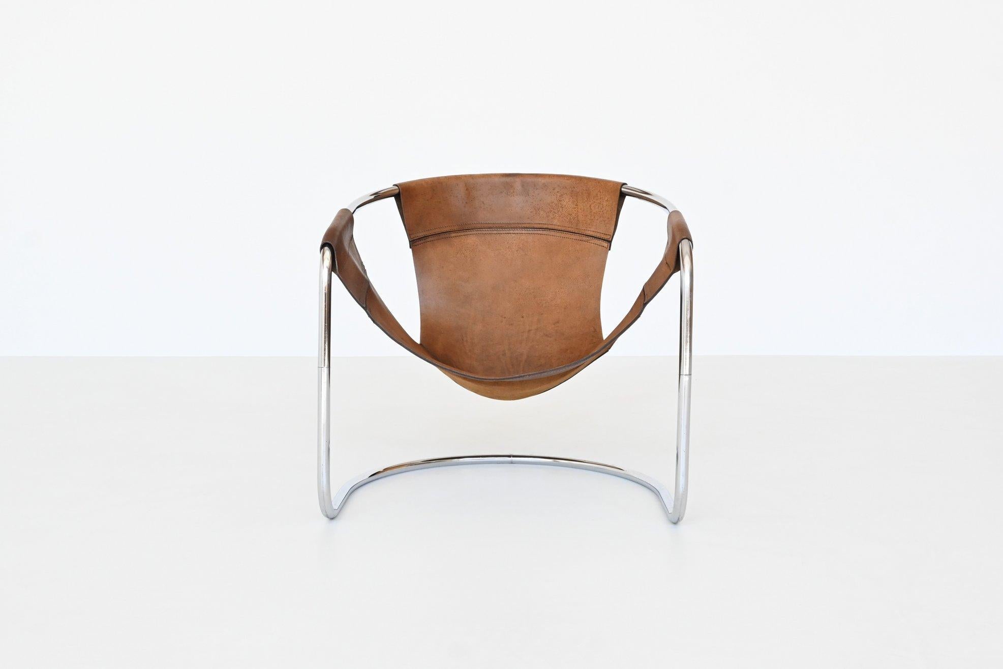 Clemens Claessen Lounge Chairs Brown Leather Ba-As the Netherlands, 1965 5