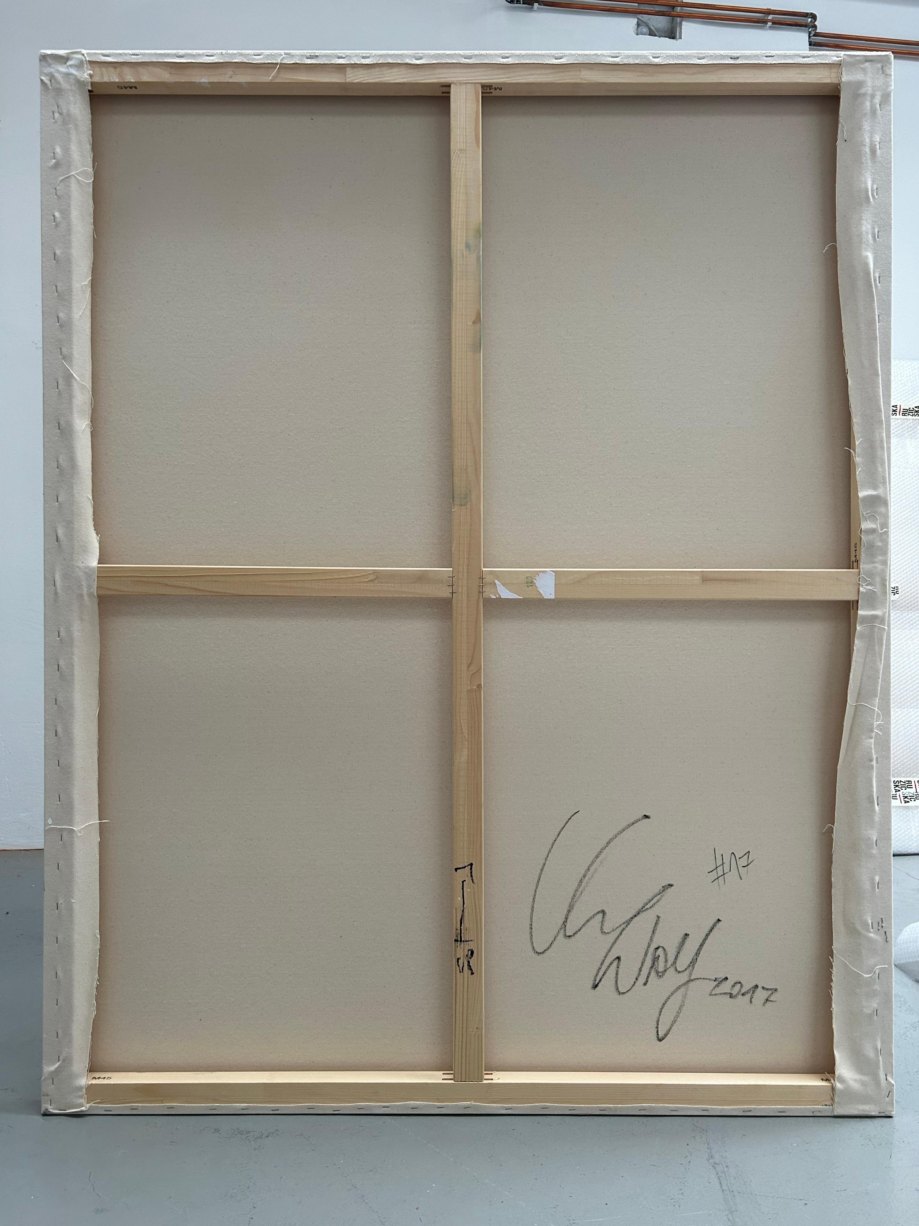 Schwarz und Grau I und II, Expanded Metal Painting. Diptychon im Angebot 3