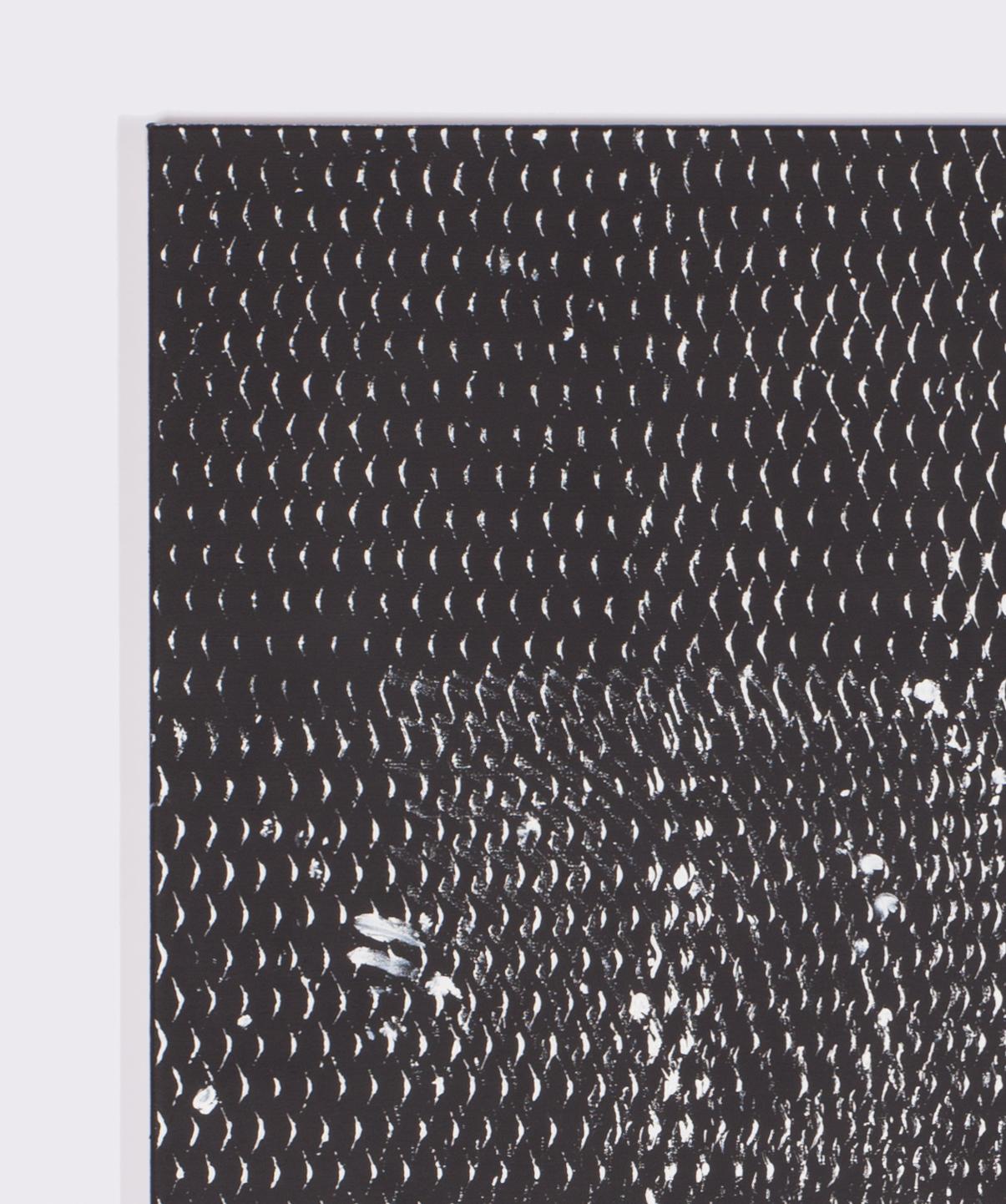 Schwarz-Weiß I, Ausziehbares Metallgemälde – Painting von Clemens Wolf