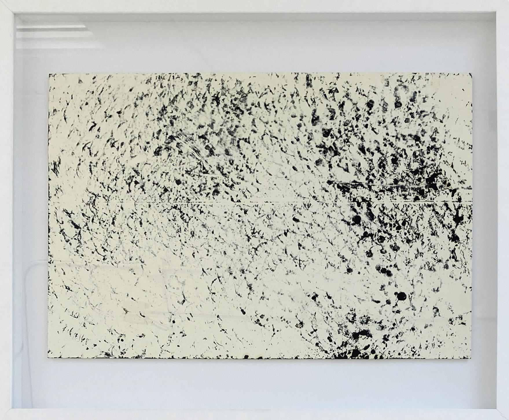 Abstract Painting di Clemens Wolf - I+I blu e bianco. Incorniciato. Verniciatura della lamiera stirata