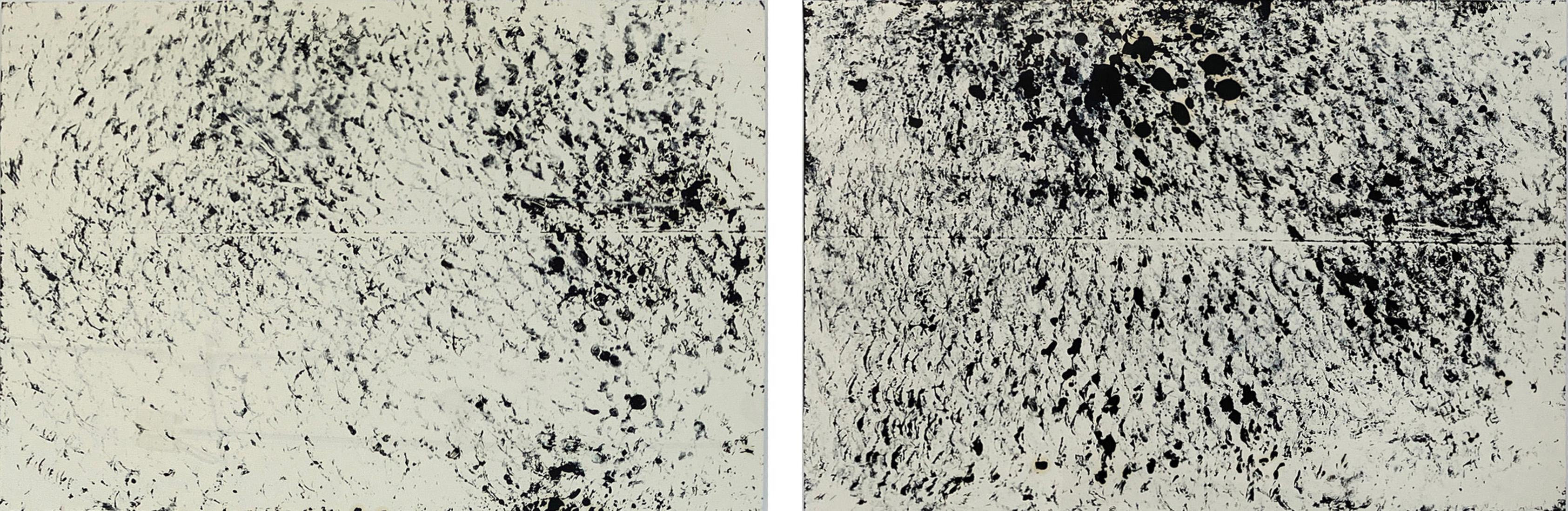 Blue and White I & II Diptych. Expanded Metal Painting