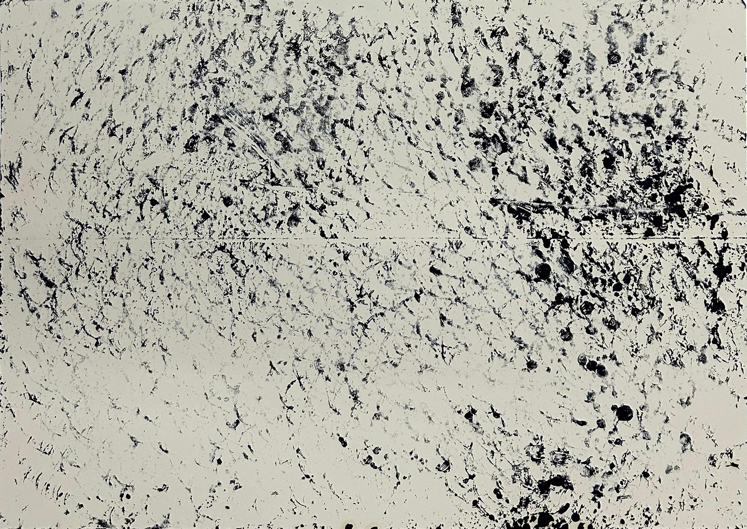 Dittico Blu e Bianco I e II, incorniciato. Verniciatura del metallo stirato. - Painting Astratto di Clemens Wolf