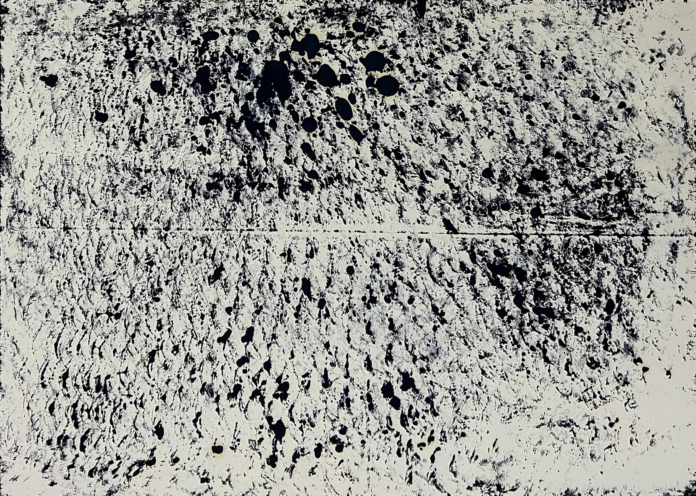 Clemens Wolf Abstract Painting – Blau und Weiß II, gerahmt. Expanded Metallgemälde