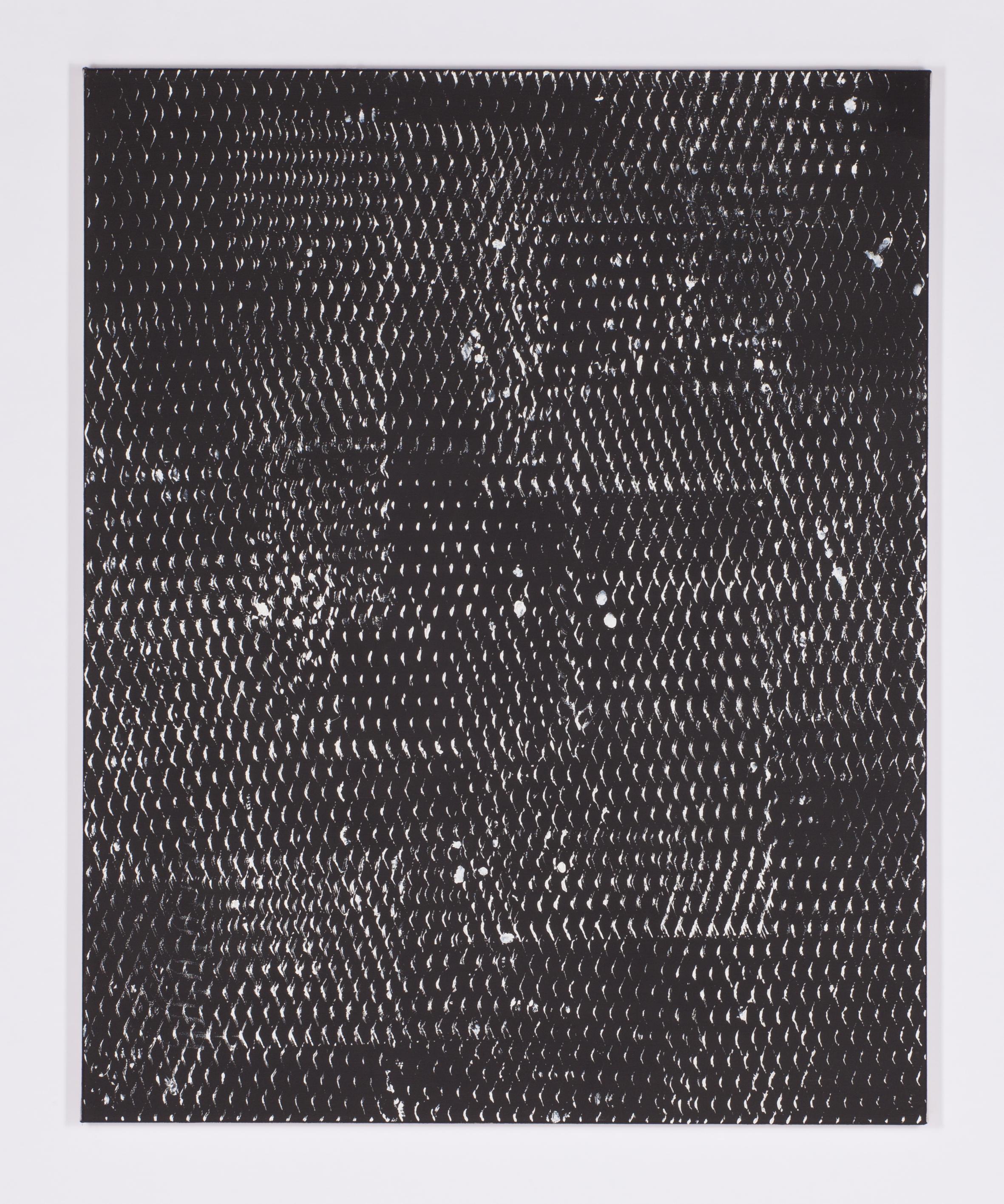 Bianco e nero III, Pittura su metallo stirato - Painting Astratto di Clemens Wolf