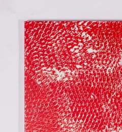 Red and White I, Expanded Metal Painting