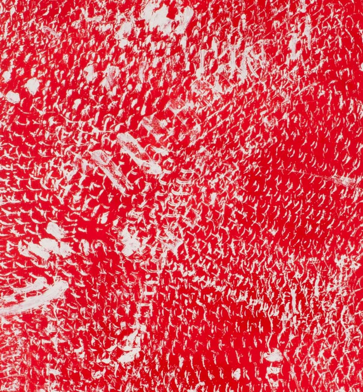 Red and White I, Expanded Metal Painting For Sale 1