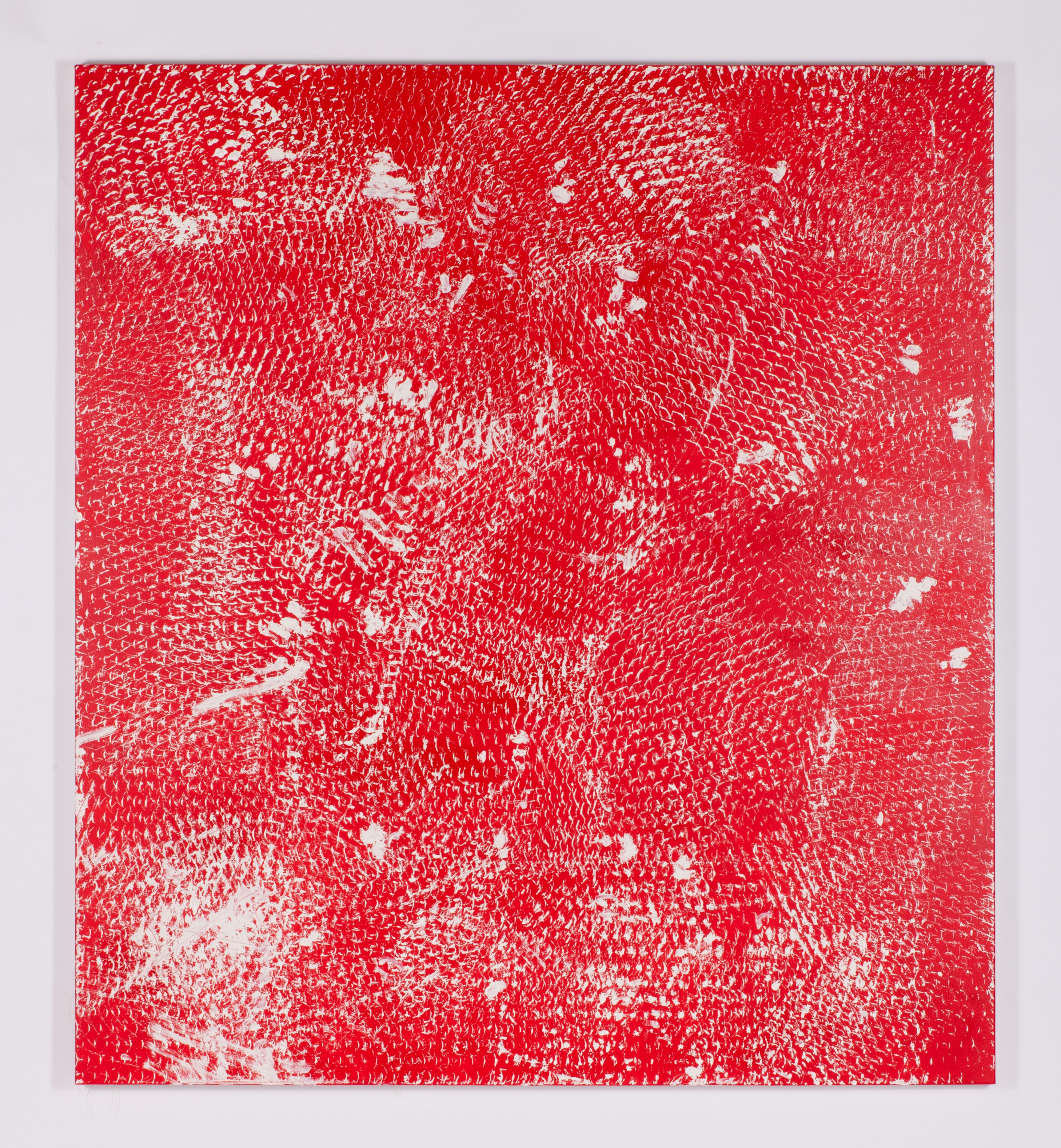 Red and White I, Expanded Metal Painting For Sale 2