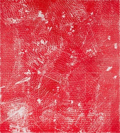 Red and White I, peinture en métal expansé