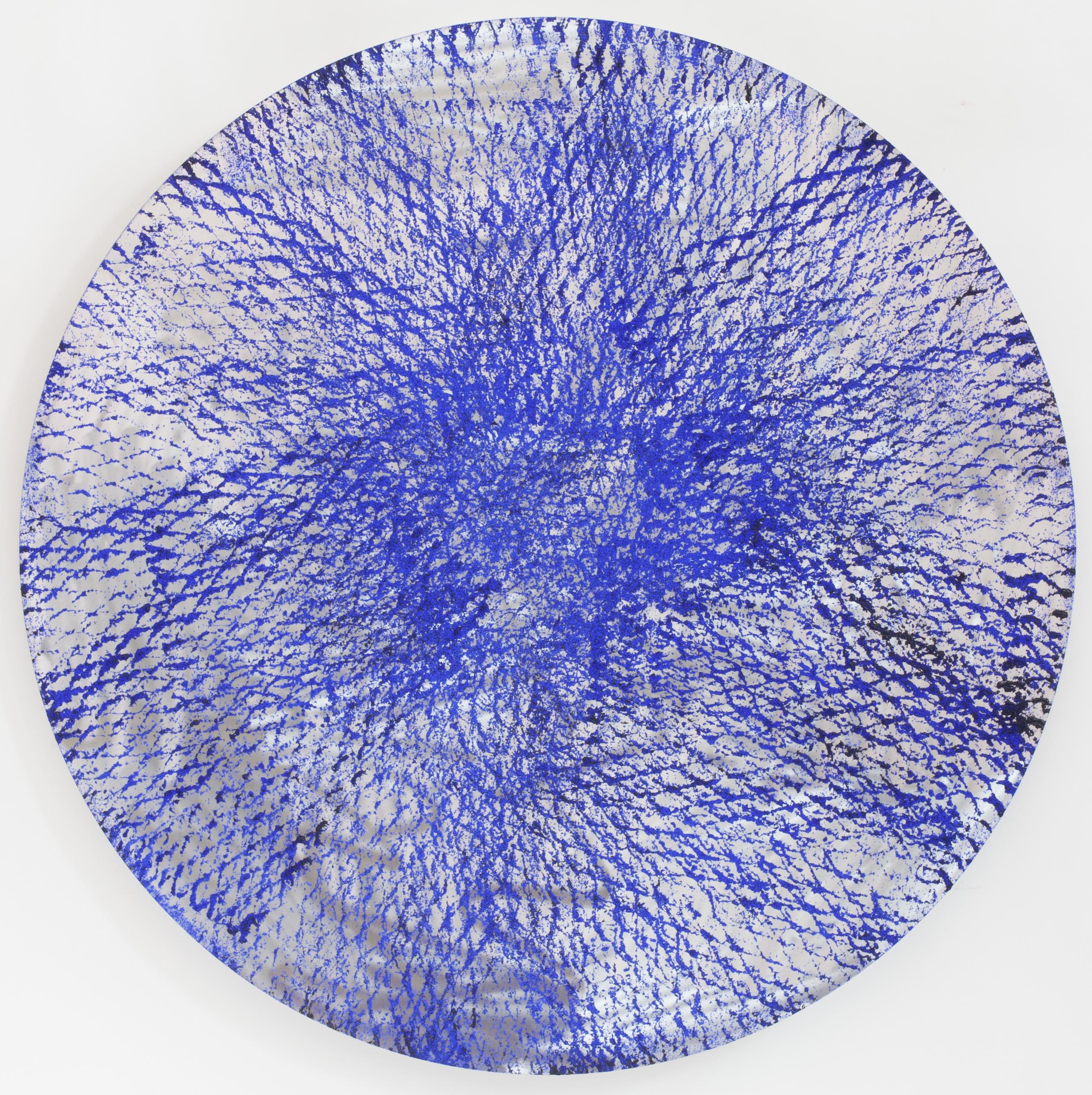 Tondo Blue, Expanded Metal Painting