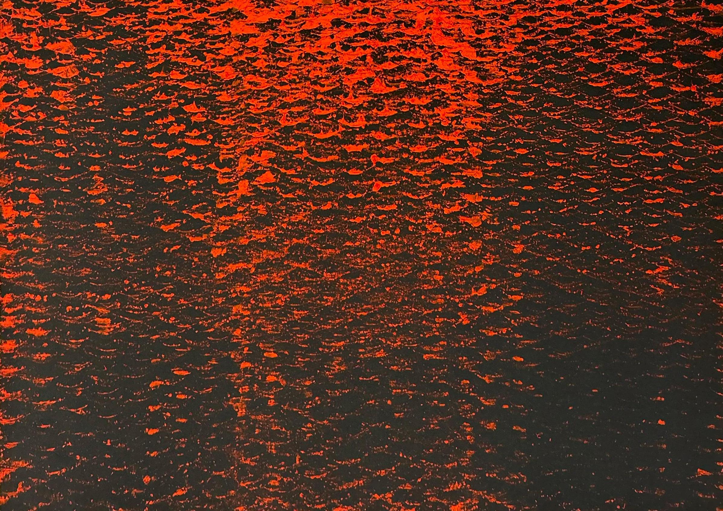 Rot und Schwarz I & II, Expanded Metal Painting, Rot und Schwarz. Diptychon im Angebot 1