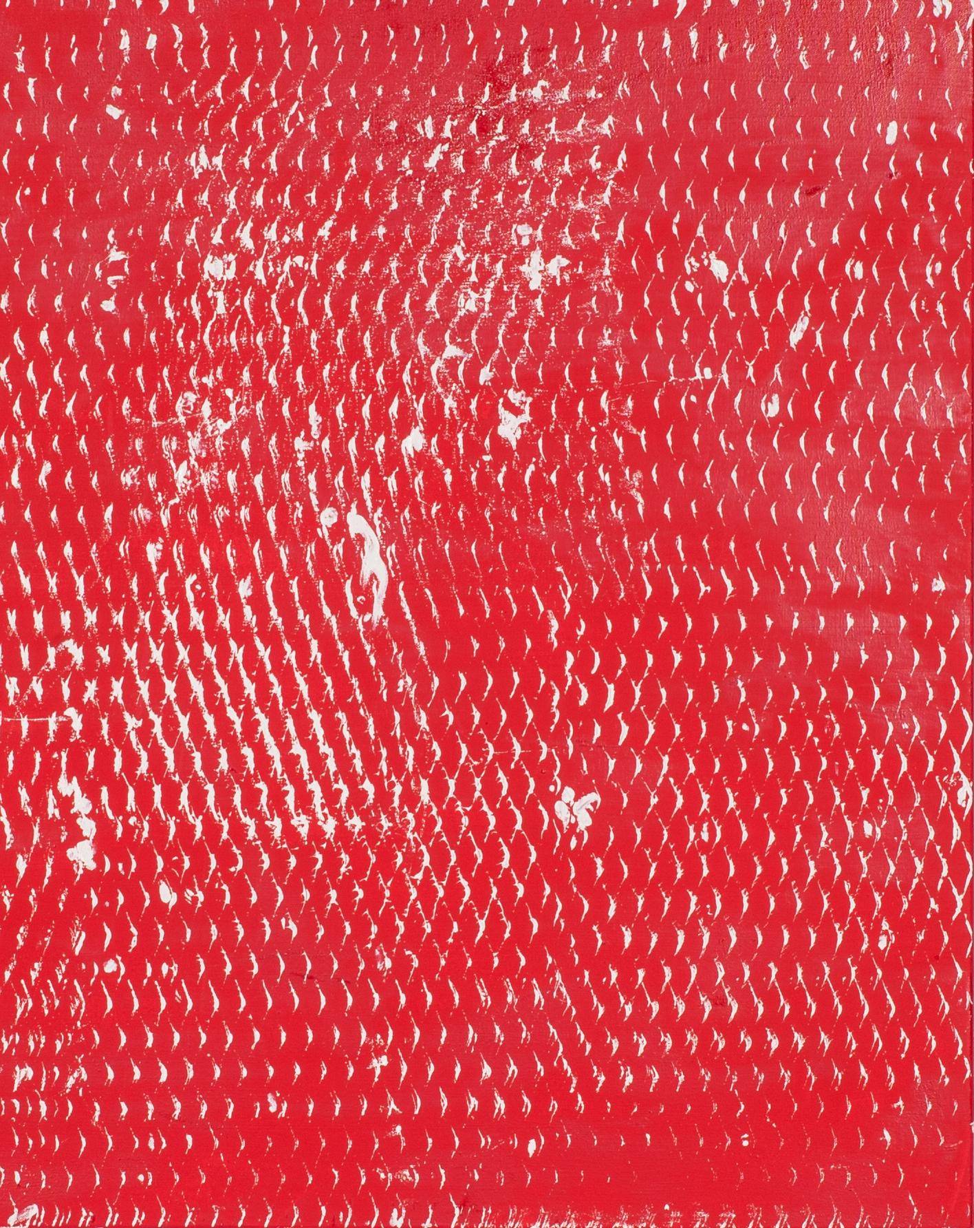 Rot und Weiß II und III, Expanded Metal Painting. Diptychon im Angebot 4