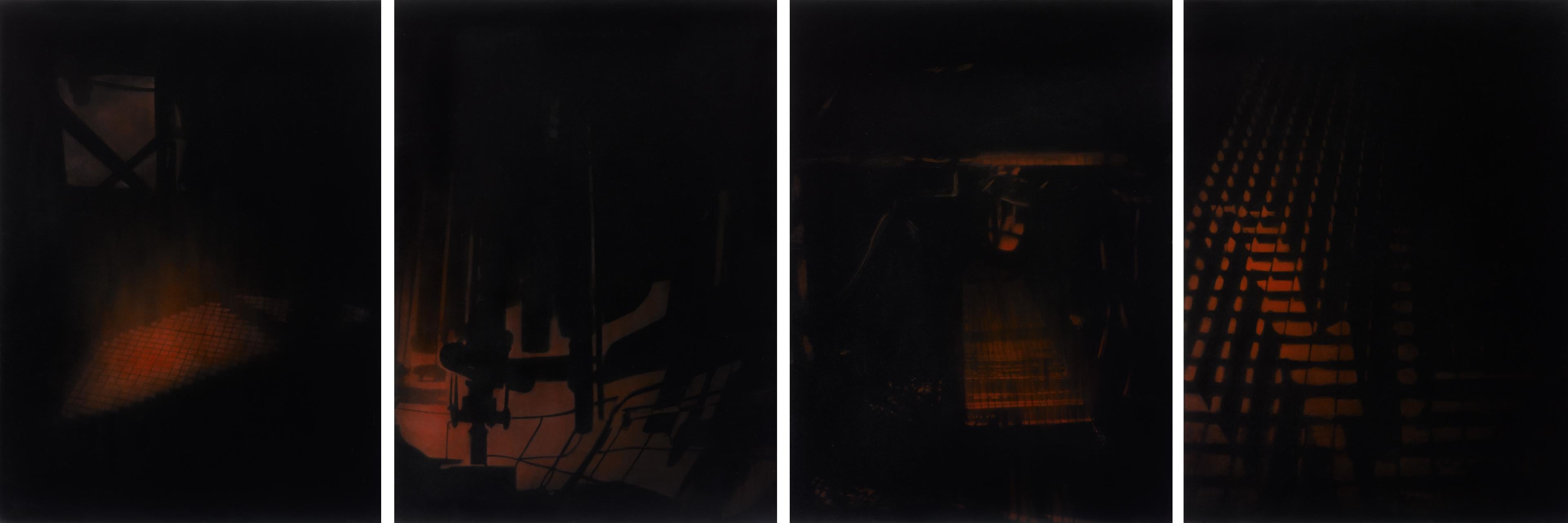 Set Ines I, II, III et IV. Peintures abstraites de la série Ines