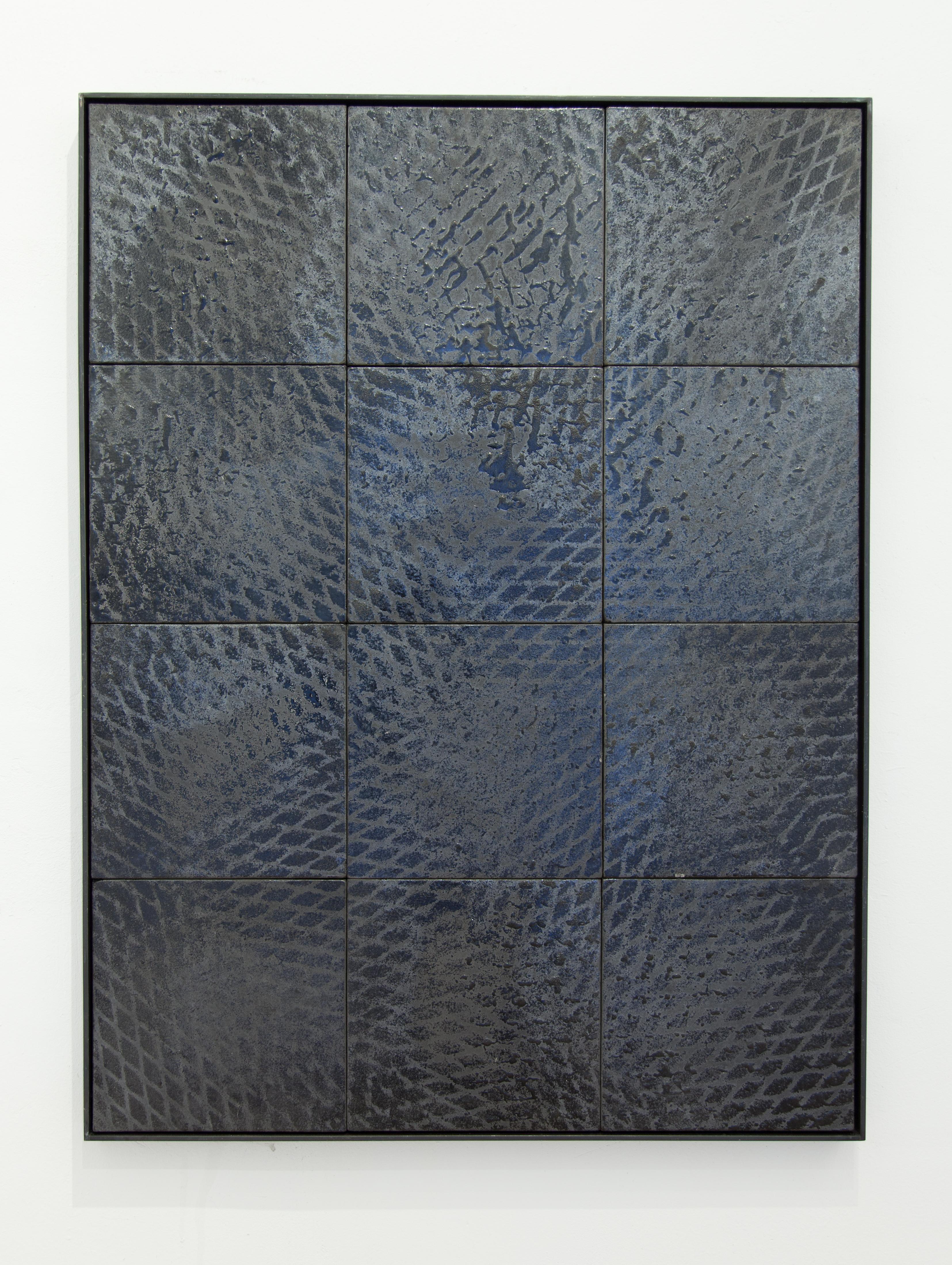 Black, Expanded Metal Tile. Wall Sculpture For Sale 2