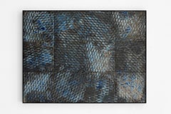 Blu, Piastrella in metallo stirato. Scultura da parete