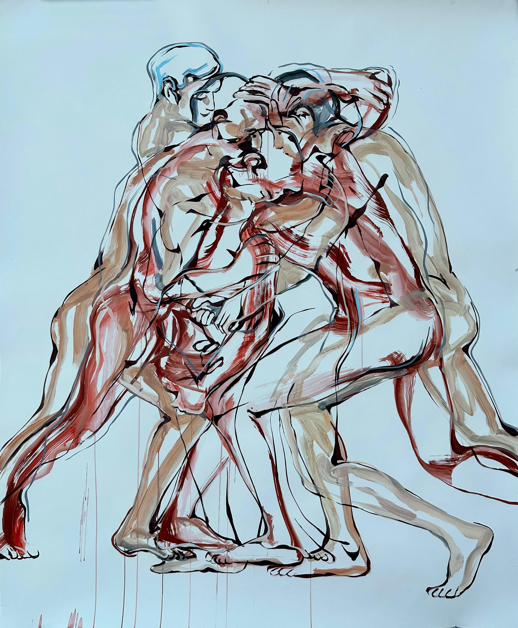 Landscape Painting di Clement Denis - La lutte - Diventare la mappa dell'amore