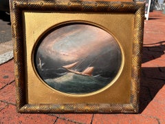 Landscape of Sailboat Racing Off the Coast Near the Lighthouse