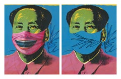 Andy Warhol “Mao” masked with Minjun’s Hat & Unmasked