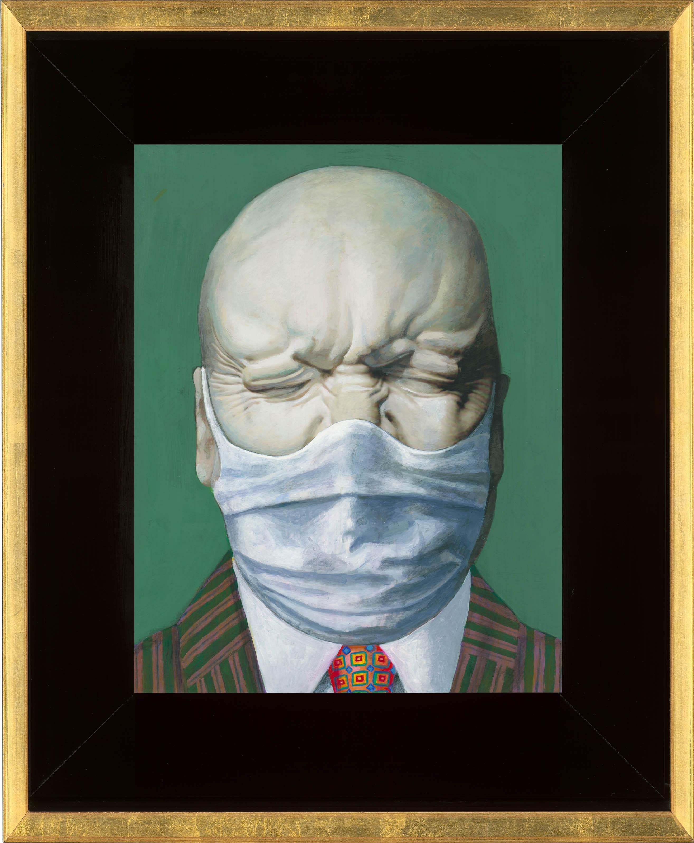 Frank Xaver Messerschmidt “Stubborn” masked & “The Skull” masked - Painting by Clement Kamena