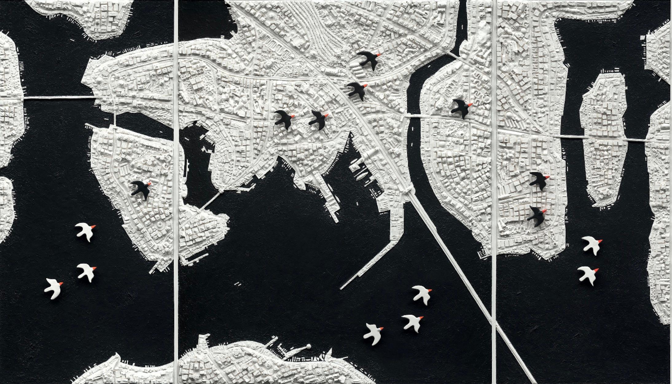 Clement Kamena Landscape Painting - Migration 1 Triptych
