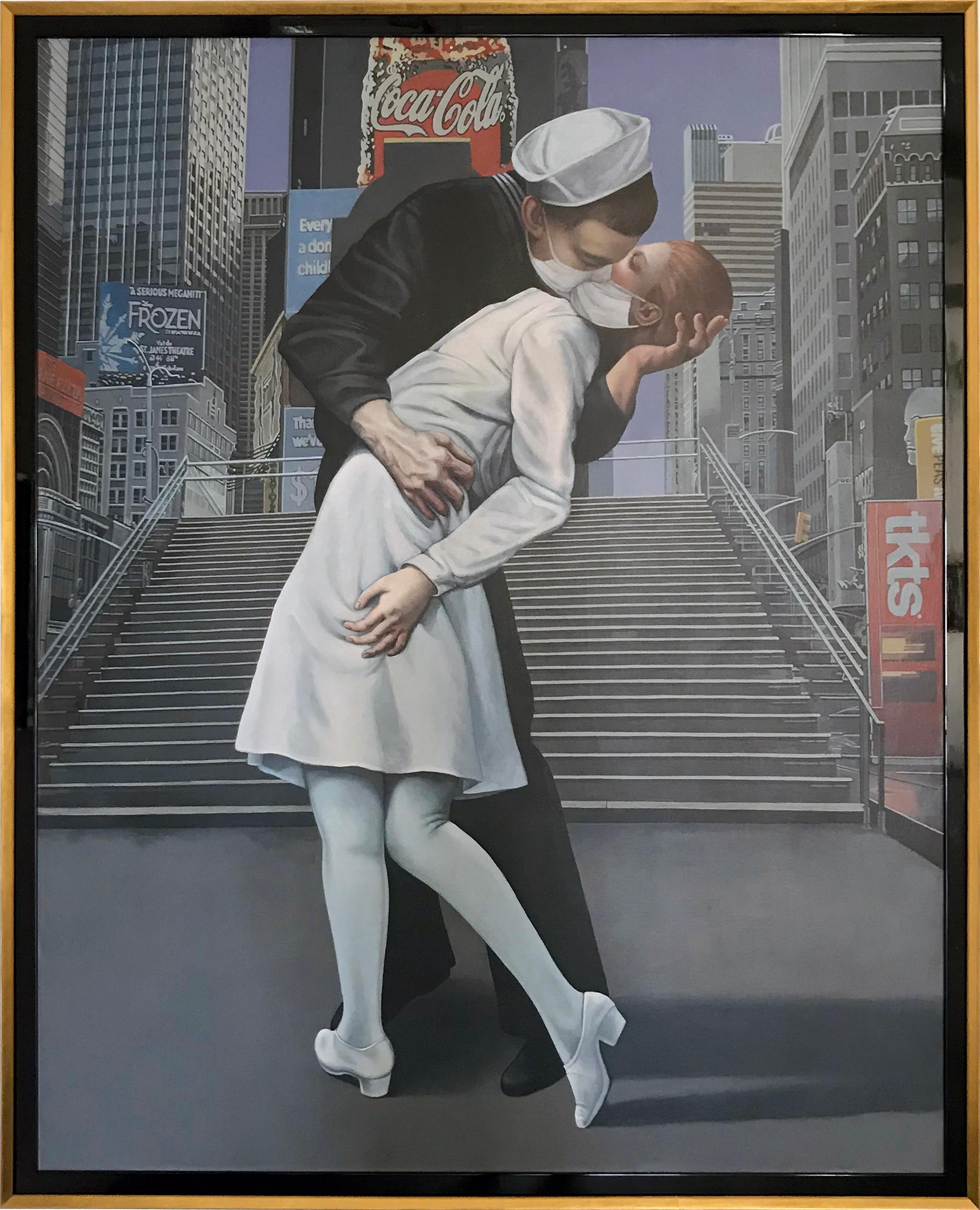The Kiss - Painting by Clement Kamena