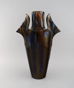 Clément Massier '1845-1917', France, Large Vase in Glazed Ceramics