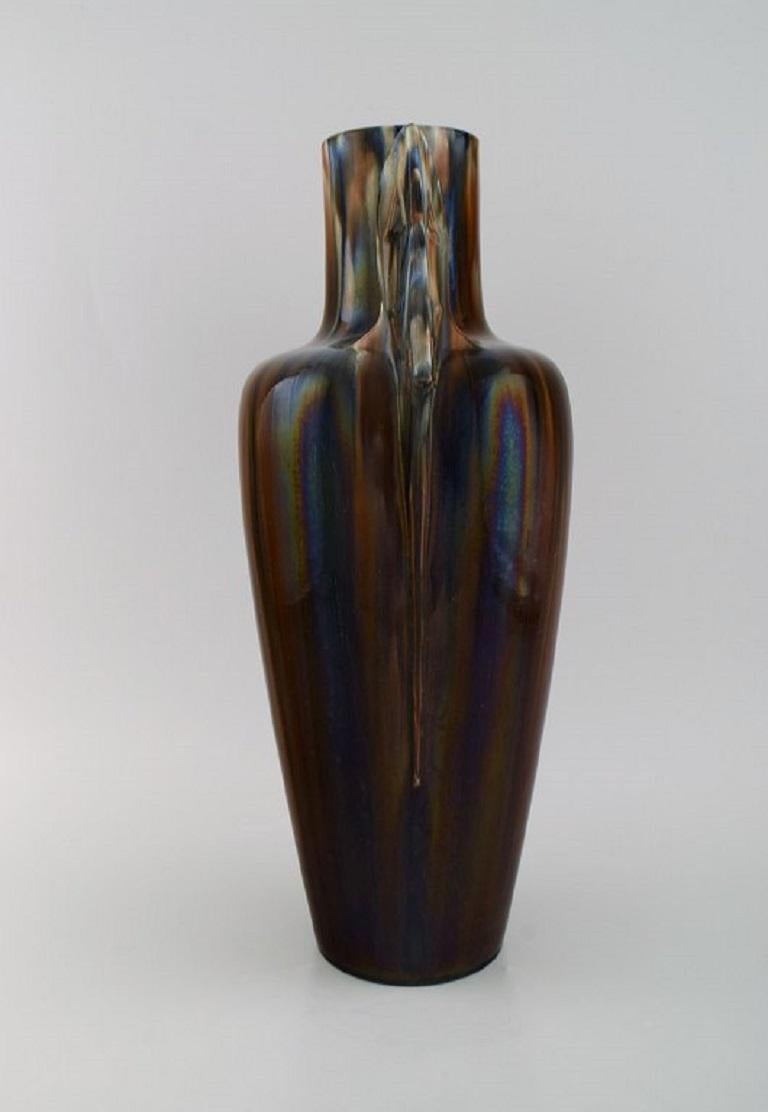 Clément Massier '1845-1917', France, Large Vase in Glazed Ceramics In Excellent Condition For Sale In Copenhagen, DK