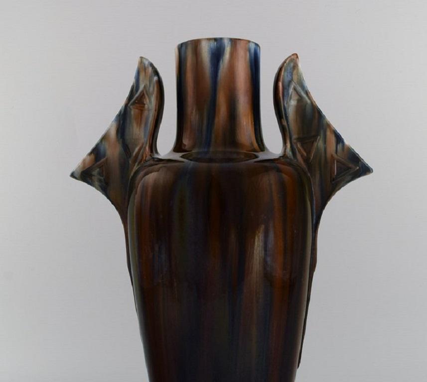 Early 20th Century Clément Massier '1845-1917', France, Large Vase in Glazed Ceramics For Sale